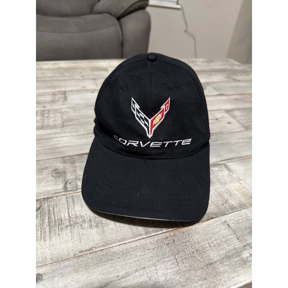 Cap America Corvette C7 Baseball Hat Black Embroidered Logo Adjustable Cap X200